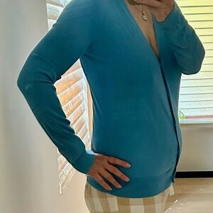 Uniqlo Women's 100% Cotton Light Blue Aqua Cardigan S